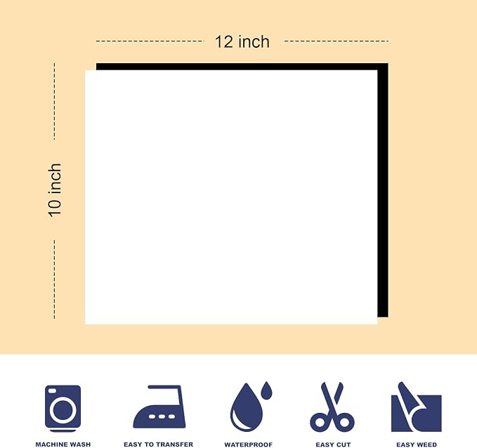 Iron on 12in X 10in 20pcs, HTV Heat Transfer Vinyl | HTV Easy to Cut & Weed - Image 2