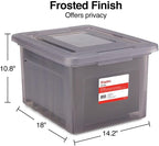 STAPLES File Box Plastic File Box Snap, Letter/Legal Size, Frost Gray - Image 5