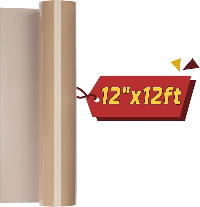 VINYL FROG Camel Heat Transfer Vinyl Roll 12" x12ft Matte HTV Vinyl | Tan Iron - Image 8