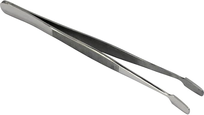 HTS 170C0 4.75" Curved Stainless Steel Stamp Tweezers by HTS