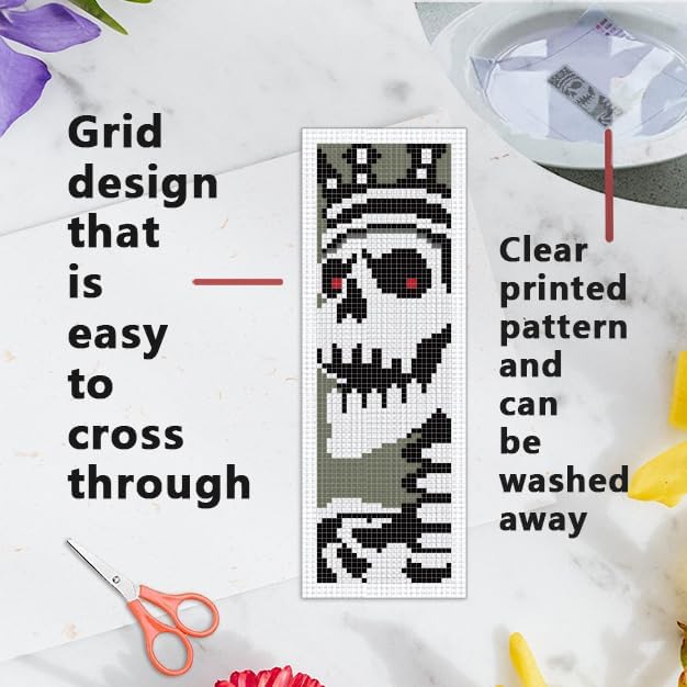 INFUNLY 6PCS Skull Theme Cross Stitch Kit - Image 3