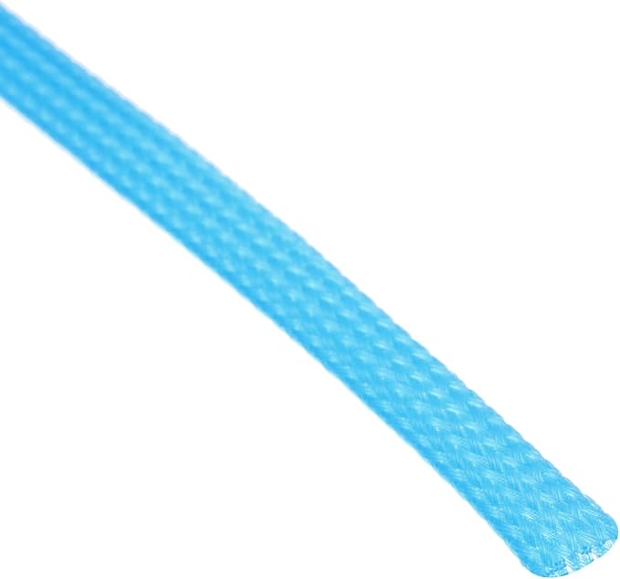 uxcell PET Expandable Sleeving 20ft 1/4" Sky Blue Cable Management Sleeve Cord - Image 2