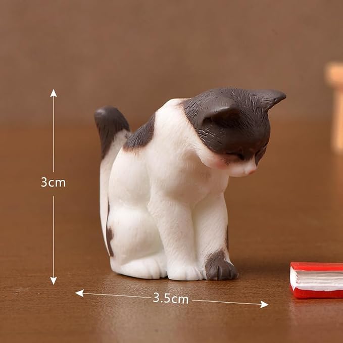 Dollhouse Cats w/ 1/12 Scale Accessories Mini Furniture Model Wooden Miniature - Image 8