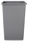 Amazon Basics Square Waste Container Open Top Wastebasket, Plastic Bins, 25 gallons, Grey, (Pack of 2)