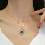 18K Gold Plated Diamond Saturn Pendant Choker Necklace Aesthetic Space Planet - Image 4