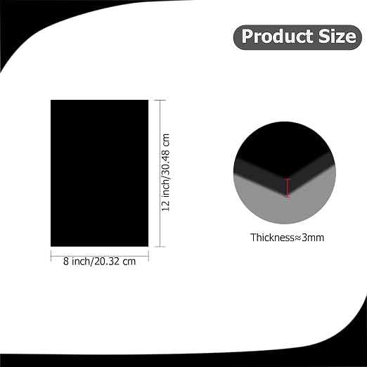 2 Pack 8'' x 12'' Opaque Black Acrylic Sheet, 3mm Thick Acrylic Plexiglass - Image 2