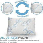 2 Pack King Size Pillows for Sleeping, Cooling Shredded Memory Foam Adjustable - Image 4