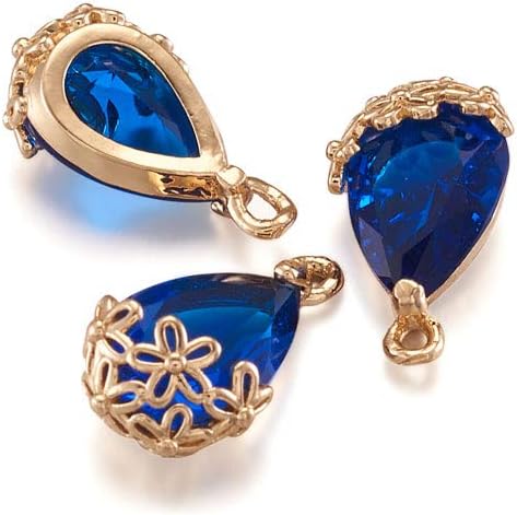 FASHEWELRY 50Pcs Faceted Teardrop Glass Pendants Transparent Crystal Drop Charms - Image 4
