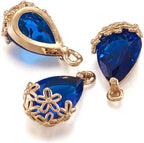 FASHEWELRY 50Pcs Faceted Teardrop Glass Pendants Transparent Crystal Drop Charms - Image 4