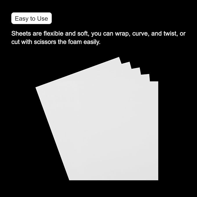 MECCANIXITY EVA Foam Sheets White 19.7 Inch x 19.3 Inch 1mm Thick Crafts Foam - Image 4