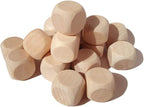 100 Pcs Blank Wooden Dice Unfinished Square Blocks 6 Sided Wood Cubes by Teensery