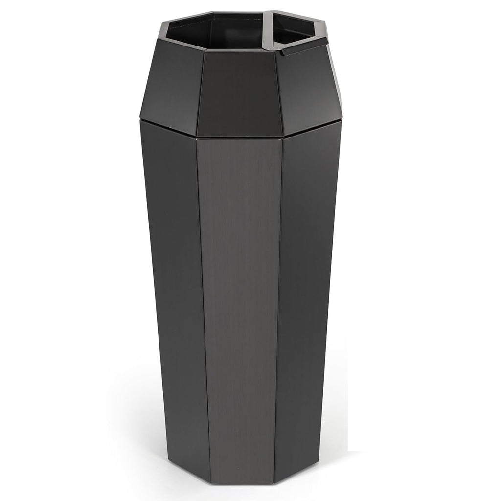 Dyna-Living Commercial Heavy-Duty Trash Cans Outdoor Garbage Can with Lid Large Trash Cans with Inside Cabinet for Patio, Black Stainless Steel Garbage Can Commercial Indoor Trash Bin for Lobby