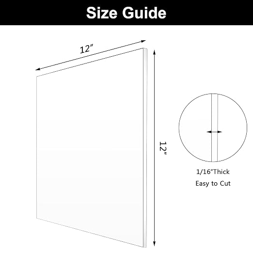 Outus 4 Pcs 12 x 12 Inch Clear Acrylic Sheet 1/16 Inch Thick Transparent - Image 2
