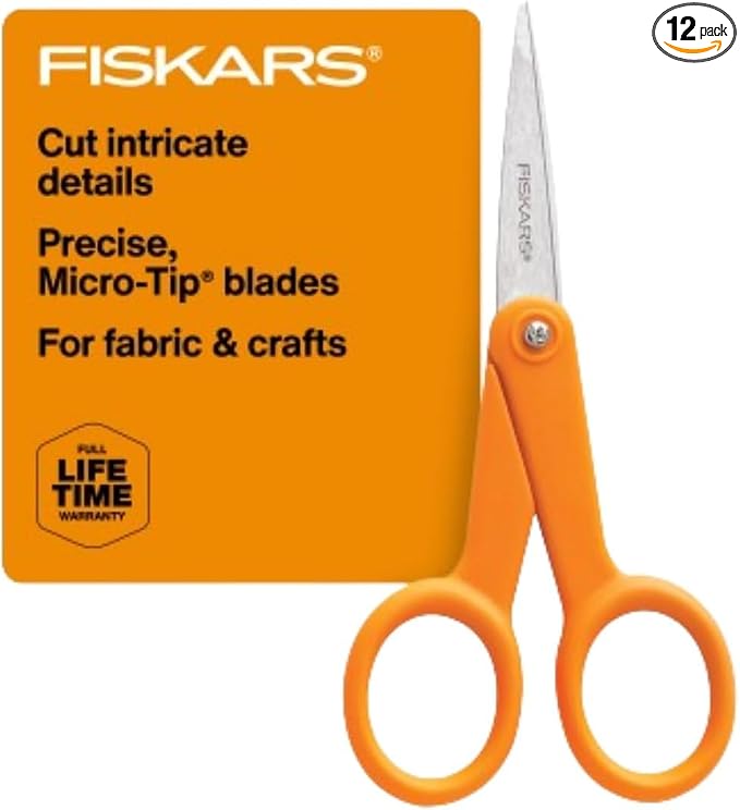 Fiskars Premier No. 5 Micro-Tip Orange-Handled Fabric Scissors, Double Loop by Unknown