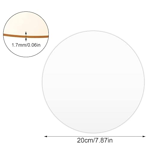 5Pcs Acrylic Plexiglass Sheets Disc, 8 inch Dia Transparent Plexiglass Acrylic - Image 3