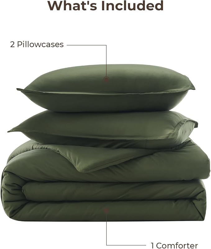 Litanika Comforters Olive Green Oversized Queen Size, 3 Pieces Lightweight - Image 7