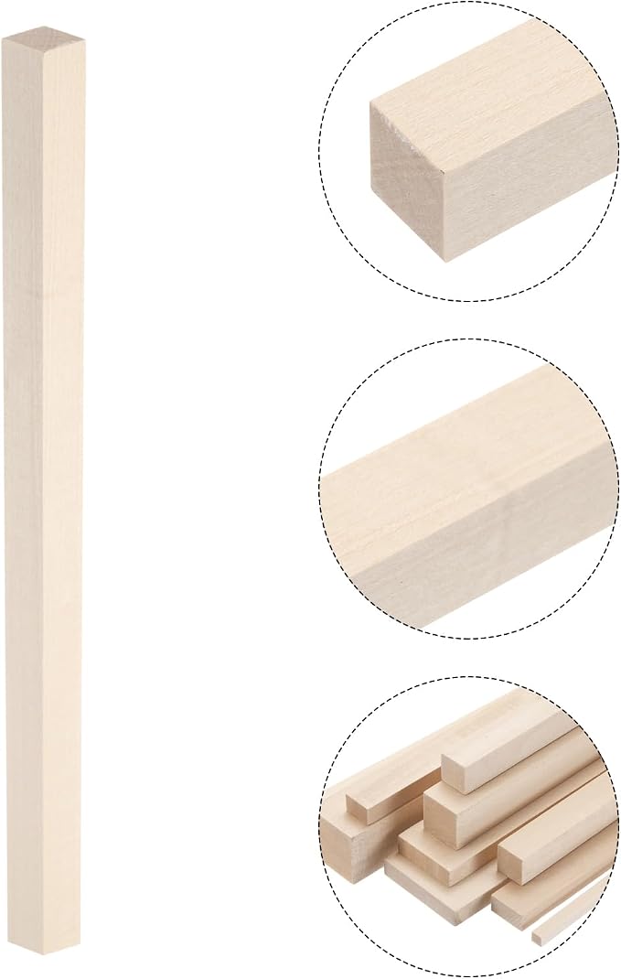 MECCANIXITY 6pcs Wood Sticks, 5/7"x 5/7" x 12" Rectangle Wooden Cube Wood - Image 3