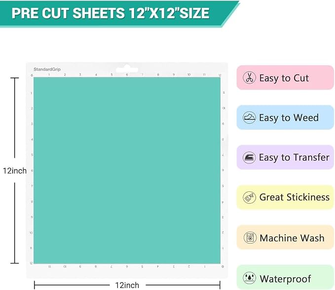 HTVRONT Heat Transfer Vinyl Bundle: 24 Pack 12"x12" Iron on Vinyl | Iron on - Image 3