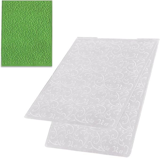3-D Textured Impressions Background Embossing Folder, Lace Vine Pattern Plastic by Hying
