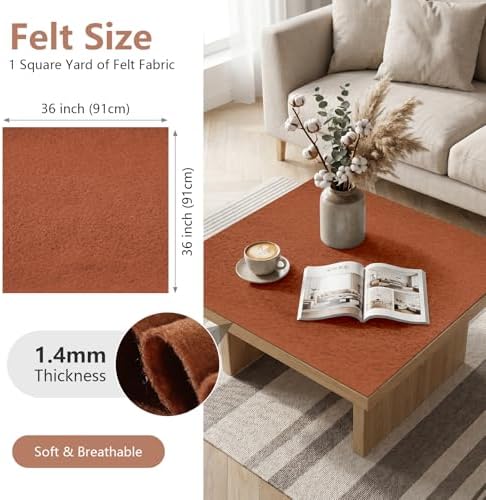 1.4mm Felt Fabric 36'' X 36'' Large Felt Sheets Soft Craft Felt by The Yard - Image 2
