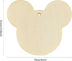 30 Pack 4 Inch Wood Mouse Head Cutouts Unfinished Wood Mouse Head Crafts Wooden - Image 2