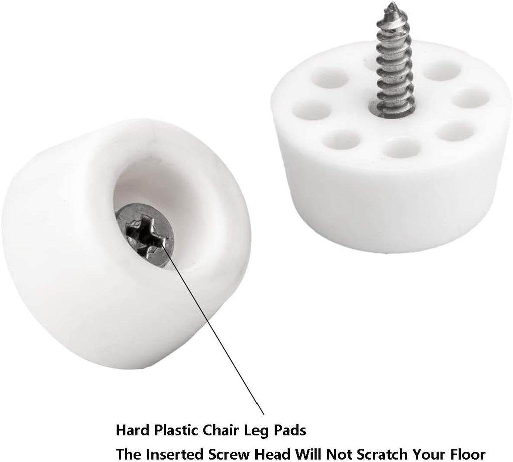 20pcs Round Furniture Pads,ULIFESTAR Furniture Feet Glides Sliders Carpet Saver Hardwood Floor Protectors Surface Protection for Chair Leg Caps Non Slip Furniture Grippers (White)