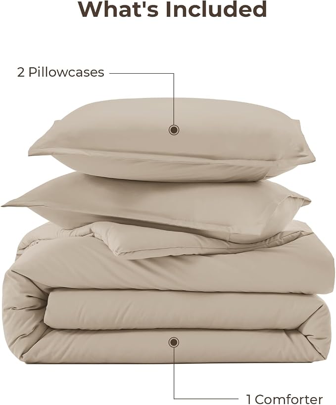 Litanika Oversized King Comforters Khaki Super King Size, 3 Pieces Lightweight - Image 7