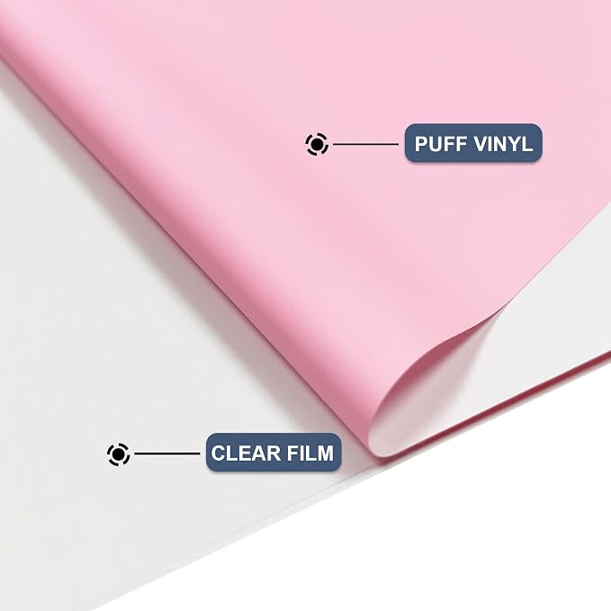 Puff Heat Transfer Vinyl, Wash No Fade, Easy Cut & Weed, Iron/Heat Press - Image 6