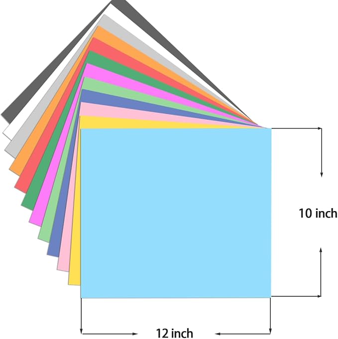 Puff Vinyl Heat Transfer 12"*10" -12 Sheets Assorted Colors - Image 2