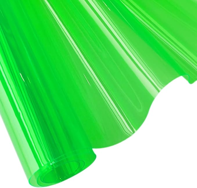 30x135cm Transparent PVC Vinyl, 0.4mm Neon Solid Color Waterproof Fabric Super by XHTFauxLeather