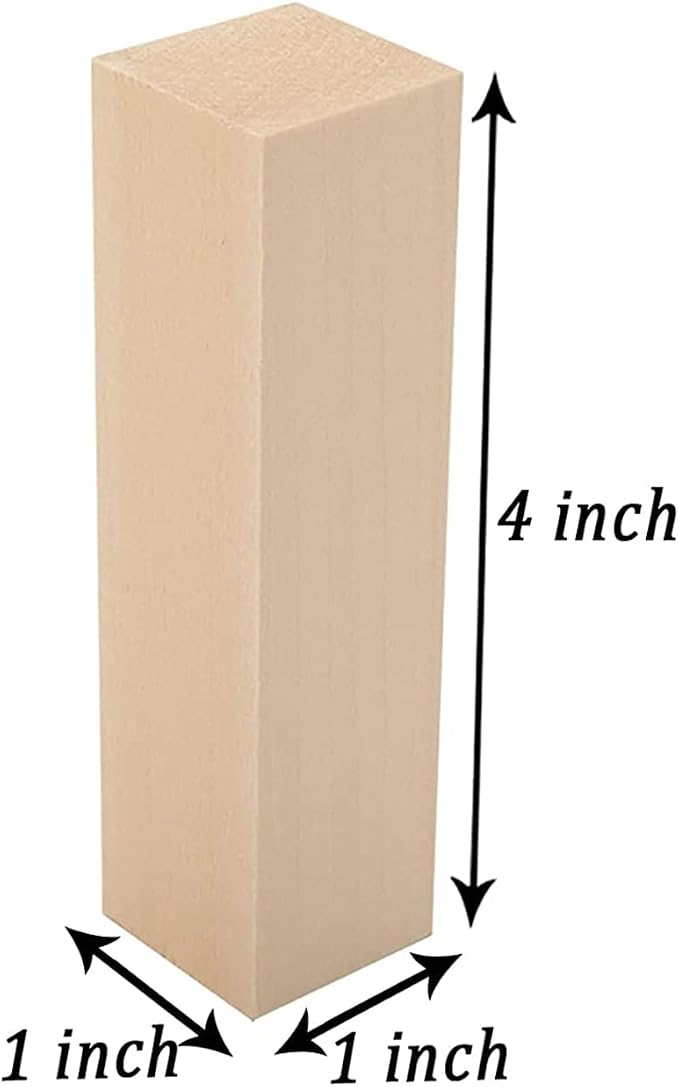 4 Inch Craft Style Basswood Carving Blocks, Unfinished Wood - Image 3