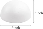 Crafjie 2PCS 6 Inchs White Foam Balls Half Round Polystyrene Half Foam Balls - Image 2