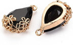 FASHEWELRY 50Pcs Faceted Teardrop Glass Charms Transparent Crystal Drop Pendants - Image 2