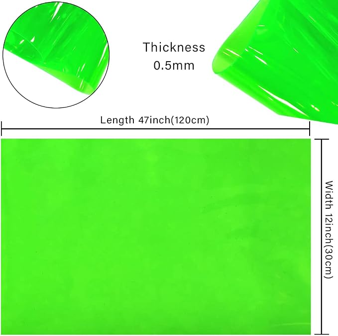 HYANG Green Transparent PVC Super Clear Holographic Vinyl Faux Leather Sheets 1 - Image 4