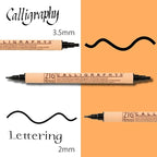 Kuretake ZIG Twin Marker BLACK 4 Assortment set - Image 6