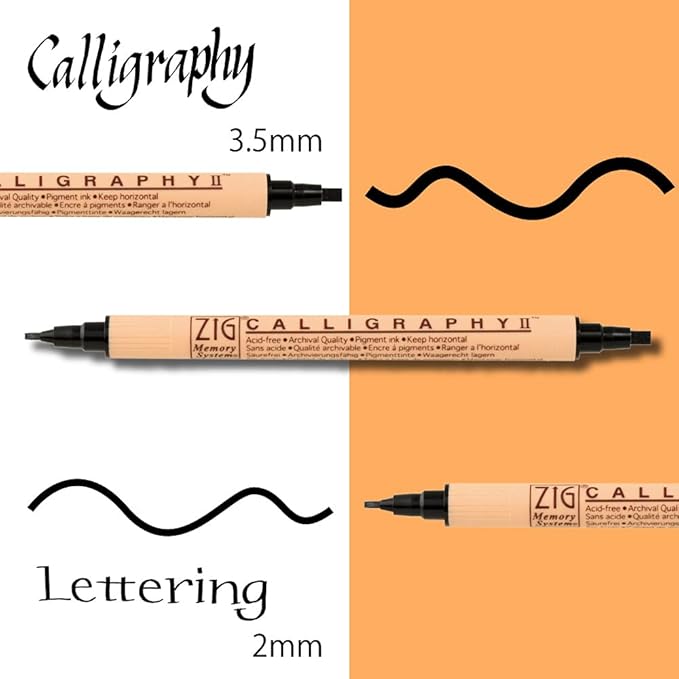 Kuretake ZIG Twin Marker BLACK 4 Assortment set - Image 6
