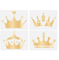 4 Pack Crown Craft Stencil Templates 11.7 x 8.3 Inch Reusable Princess Qeen Art by Doodlream