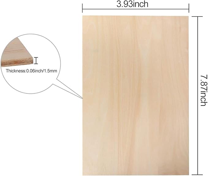 KEILEOHO 40 Pack 4 x 8 Plywood Sheets, 1/16 Inch Thin Unfinished Natural - Image 2