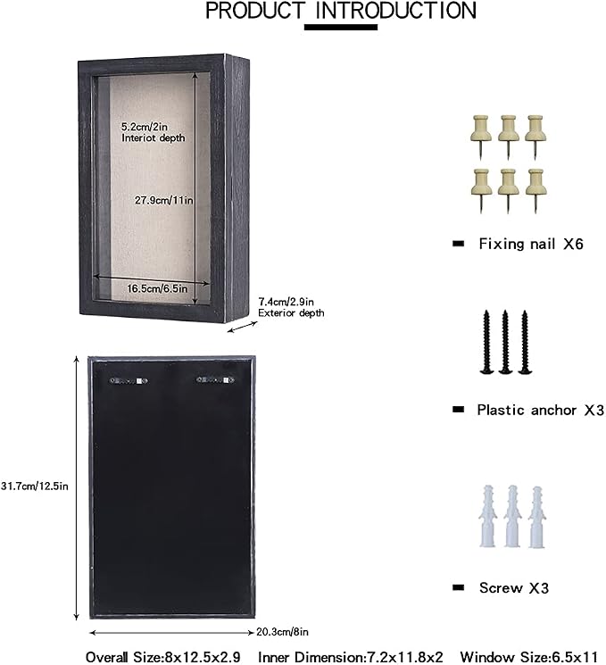 Freezing point Shadow Box Frame 8x12.5 Shadow Box Display Case Cabinet Picture - Image 6