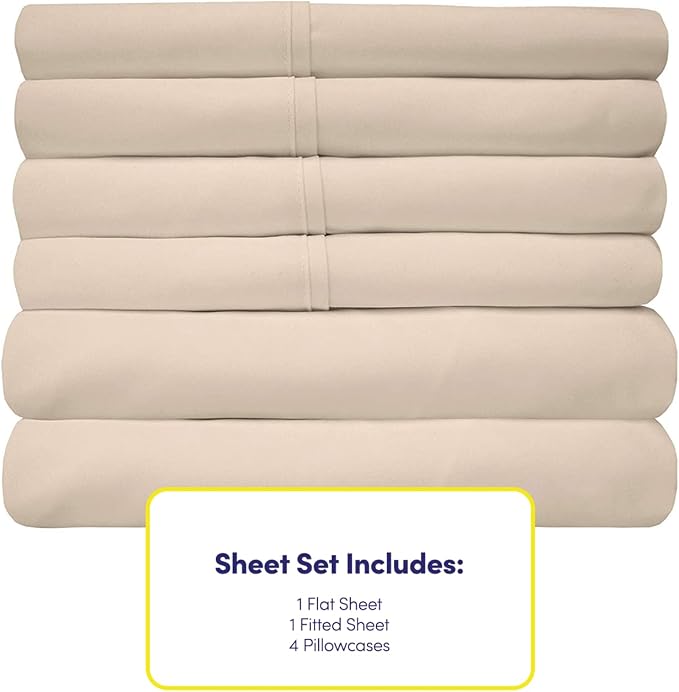 Queen Sheets Beige - Image 4
