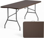 FDW 6 FT Folding Table, Portable Plastic Table by FDW