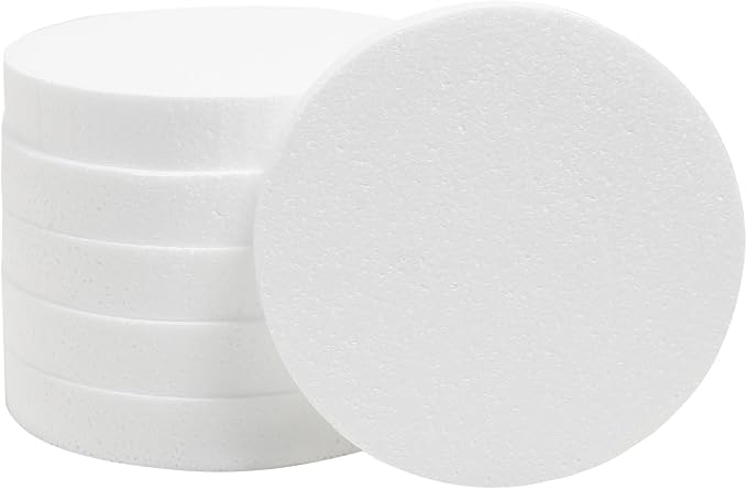 FFchuanhe 6 Pack Crafts Foam Circles, Polystyrene Foam Discs by FFchuanhe