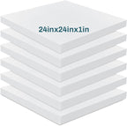 Frienda 6 Pack 1" X 24" X 24" Upholstery High Density Foam Cushion White by Frienda