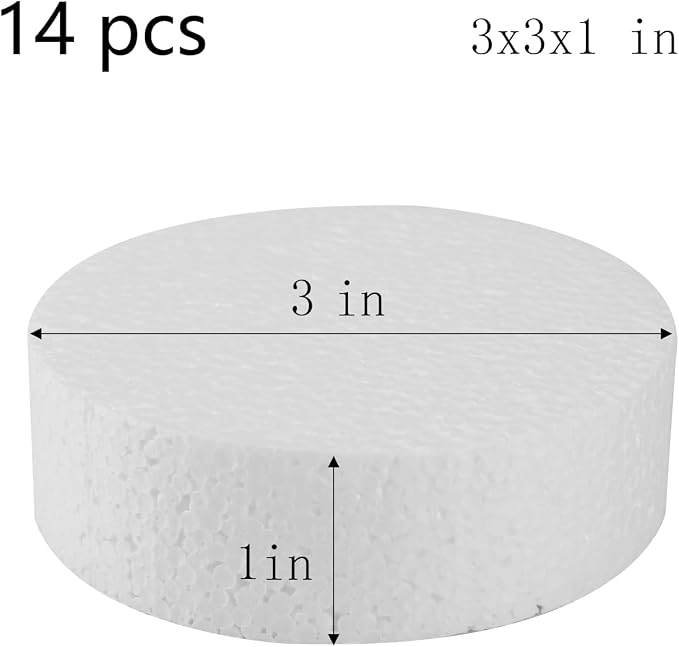 FFchuanhe 14 Pack Crafts Foam Circles 3 inch, Polystyrene Round Foam Discs - Image 2
