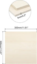 MECCANIXITY Basswood Sheet 11.8 x 11.8 x 0.2 Inch Unfinished Wood Boards Plywood - Image 2