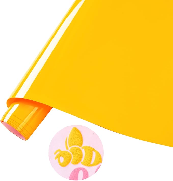 Tintnut Banana Yellow Neon Puff HTV Vinyl Roll, easy cut & weed, stretch by Tintnut