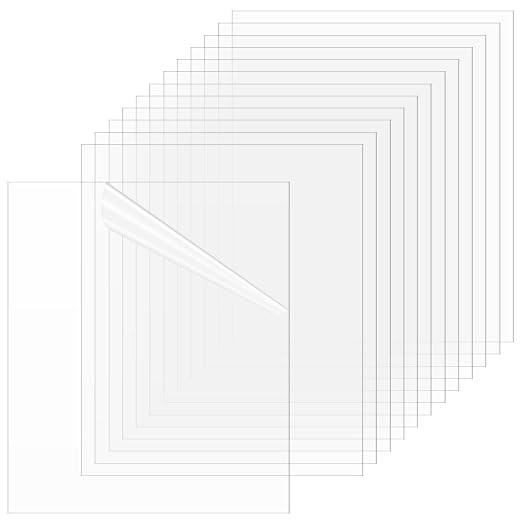 AHANDMAKER 25Pcs Clear Flexible Plastic Sheet, Modeling Projects, Picture Frames by AHANDMAKER