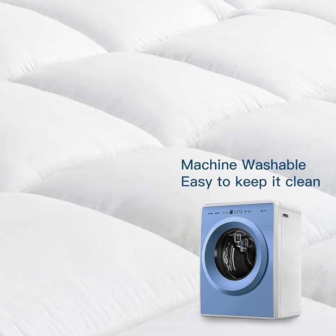 COONP Full Mattress Topper, Extra Thick Pillowtop, Cooling Plush Mattress Pad - Image 7