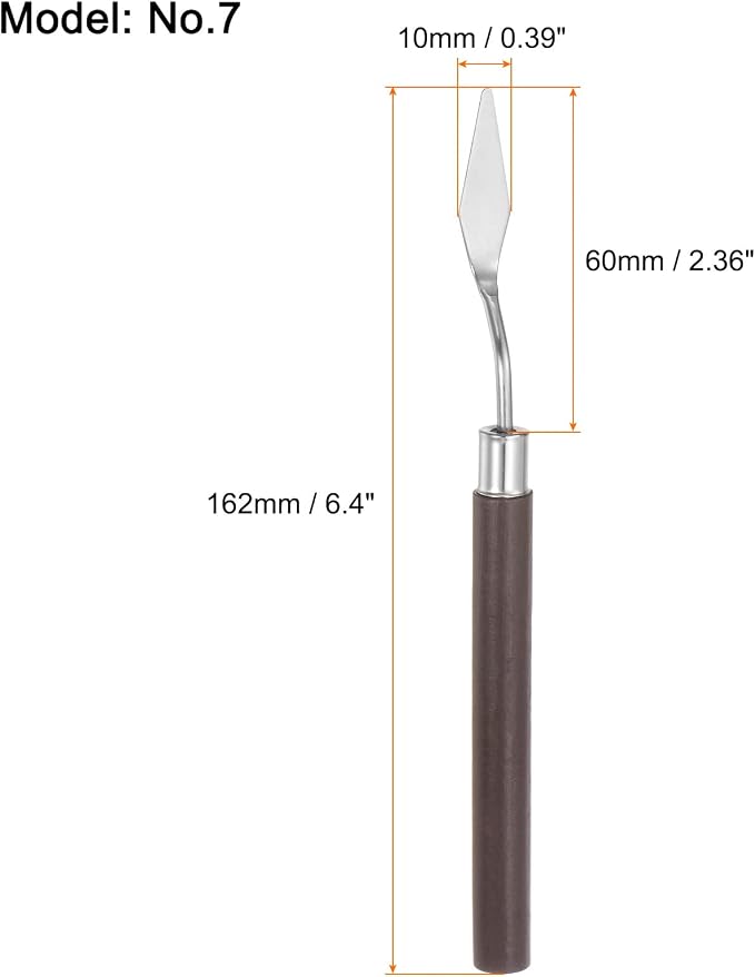 HARFINGTON 2pcs No.7 Palette Knives 10mm Width Stainless Steel Small Pointy - Image 2