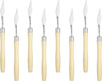 HARFINGTON 8pcs Palette Knife Painting Tool 6.3" Pointed Stainless Steel Blade by HARFINGTON